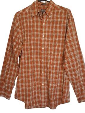 Saddlebred Easy Care Plaid Button Down Shirt M